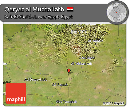 Satellite 3D Map of Qaryat Al Muthallath