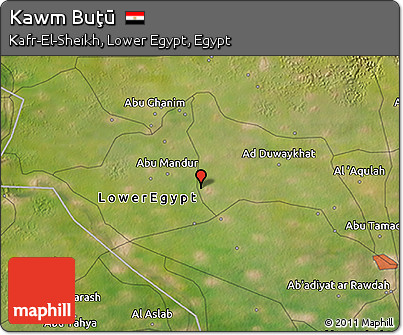 Satellite 3D Map of Kawm Buţū
