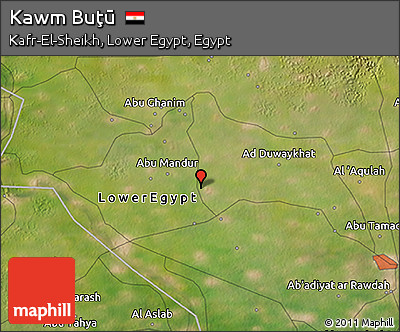 Satellite 3D Map of Kawm Buţū