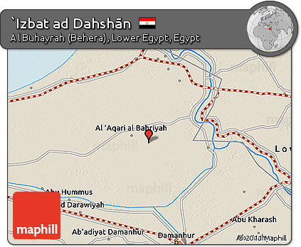 Shaded Relief 3D Map of `Izbat Ad Dahshān