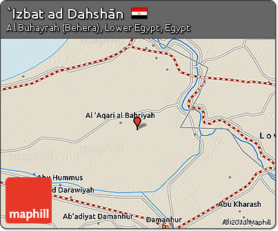 Shaded Relief 3D Map of `Izbat Ad Dahshān
