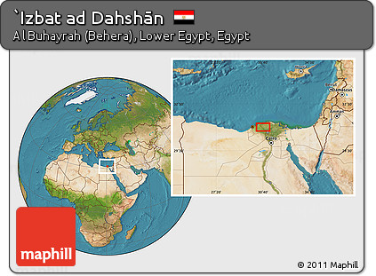 Satellite Location Map of `Izbat Ad Dahshān