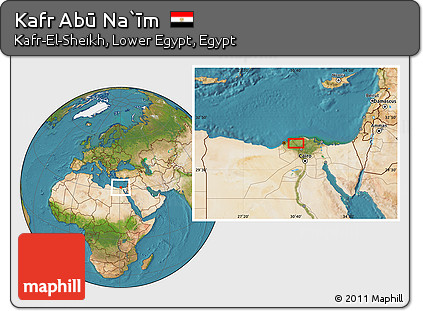 Satellite Location Map of Kafr Abū Na`īm