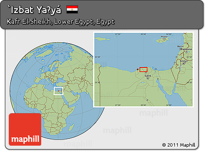 Savanna Style Location Map of `Izbat Yaḩyá