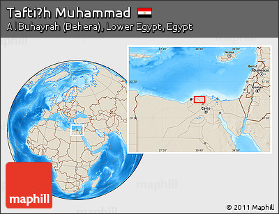 Shaded Relief Location Map of Taftiṣh Muhammad