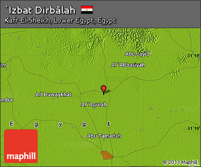 Physical Map of `Izbat Dirbālah