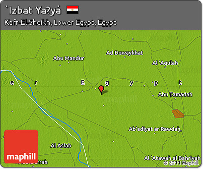 Physical Map of `Izbat Yaḩyá