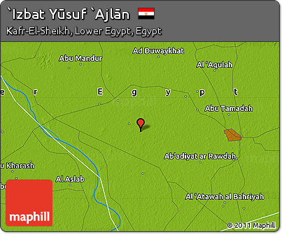Physical Map of `Izbat Yūsuf `Ajlān
