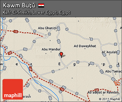 Shaded Relief Map of Kawm Buţū
