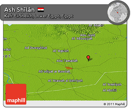 Physical Panoramic Map of Ash Shīlān