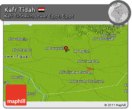 Physical Panoramic Map of Kafr Tīdah