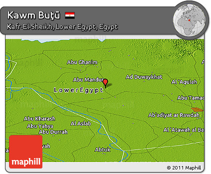Physical Panoramic Map of Kawm Buţū