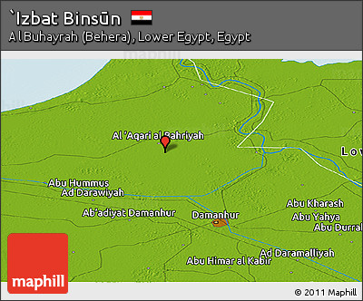 Physical Panoramic Map of `Izbat Binsūn