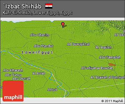 Physical Panoramic Map of `Izbat Shihāb