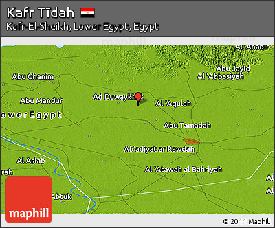 Physical Panoramic Map of Kafr Tīdah