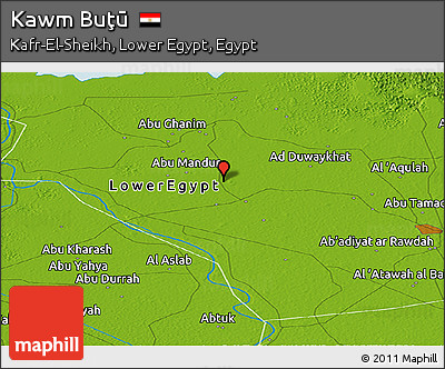 Physical Panoramic Map of Kawm Buţū