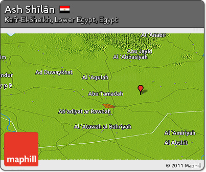 Physical Panoramic Map of Ash Shīlān