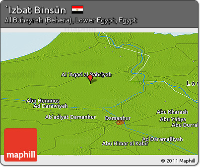 Physical Panoramic Map of `Izbat Binsūn