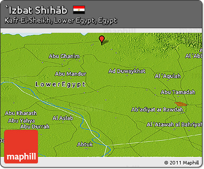 Physical Panoramic Map of `Izbat Shihāb