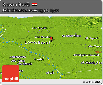 Physical Panoramic Map of Kawm Buţū