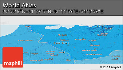 Political Panoramic Map of the Area around 31° 11' 6" N, 30° 40' 29" E