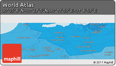Political Panoramic Map of the Area around 31° 11' 6" N, 30° 40' 29" E
