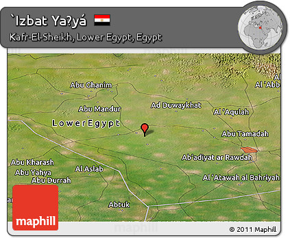 Satellite Panoramic Map of `Izbat Yaḩyá