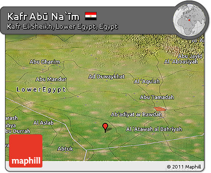 Satellite Panoramic Map of Kafr Abū Na`īm