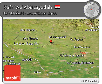 Satellite Panoramic Map of Kafr `Alī Abū Ziyādah