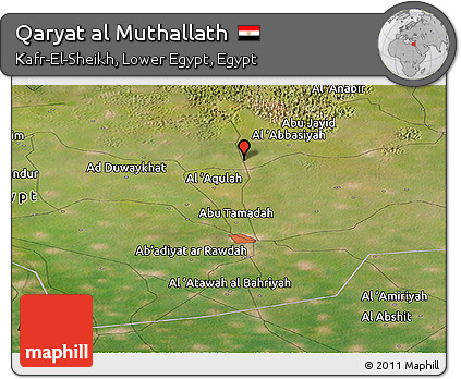 Satellite Panoramic Map of Qaryat Al Muthallath