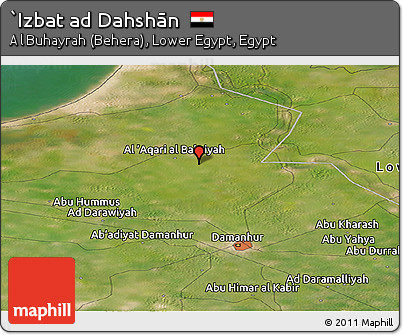 Satellite Panoramic Map of `Izbat Ad Dahshān