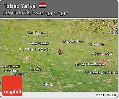Satellite Panoramic Map of `Izbat Yaḩyá