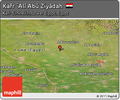 Satellite Panoramic Map of Kafr `Alī Abū Ziyādah