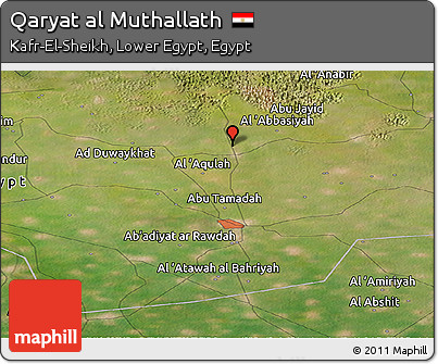 Satellite Panoramic Map of Qaryat Al Muthallath