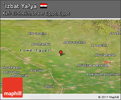 Satellite Panoramic Map of `Izbat Yaḩyá