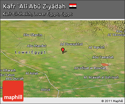 Satellite Panoramic Map of Kafr `Alī Abū Ziyādah