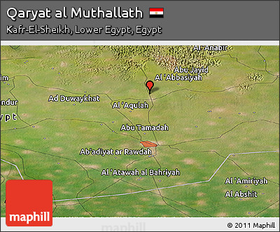 Satellite Panoramic Map of Qaryat Al Muthallath