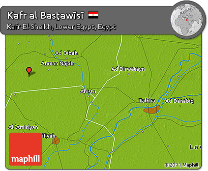 Physical 3D Map of Kafr Al Basţawīsī