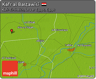 Physical 3D Map of Kafr Al Basţawīsī