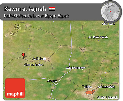 Satellite 3D Map of Kawm Al Ḩajnah