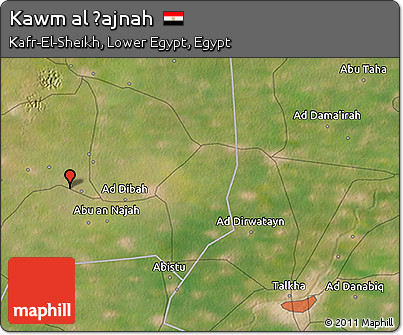 Satellite 3D Map of Kawm Al Ḩajnah