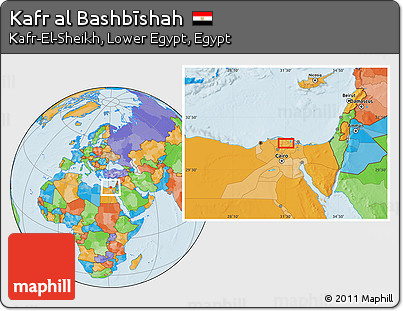Political Location Map of Kafr Al Bashbīshah