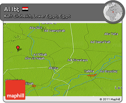 Physical Panoramic Map of Al Ibţ
