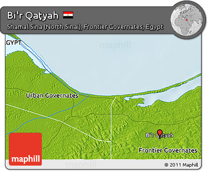 Physical 3D Map of Bi'r Qaţyah