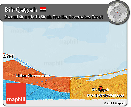 Political Panoramic Map of Bi'r Qaţyah