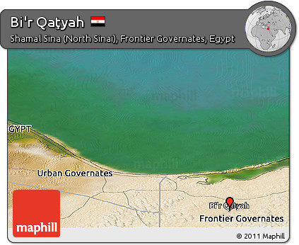 Satellite Panoramic Map of Bi'r Qaţyah
