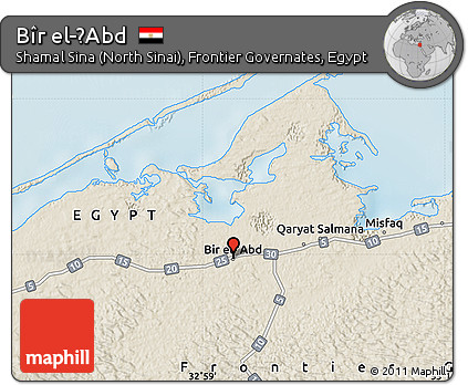 Shaded Relief Map of Bîr El-‛Abd