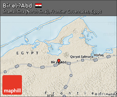 Shaded Relief Map of Bîr El-‛Abd