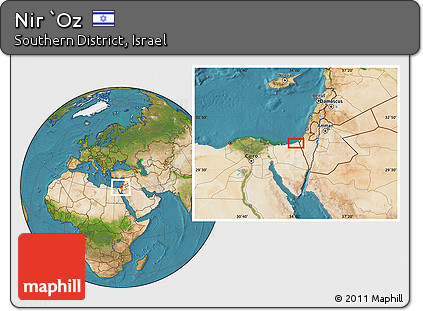 Satellite Location Map of Nir `Oz