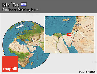 Satellite Location Map of Nir `Oz